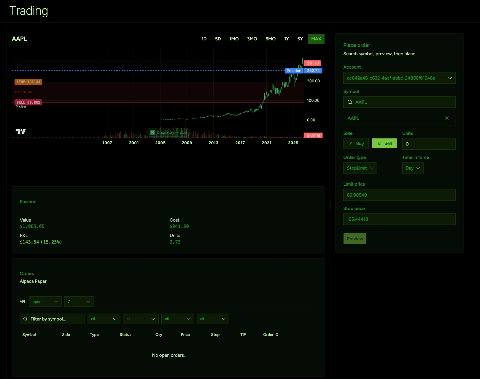 Perkfolio: Chart, expand